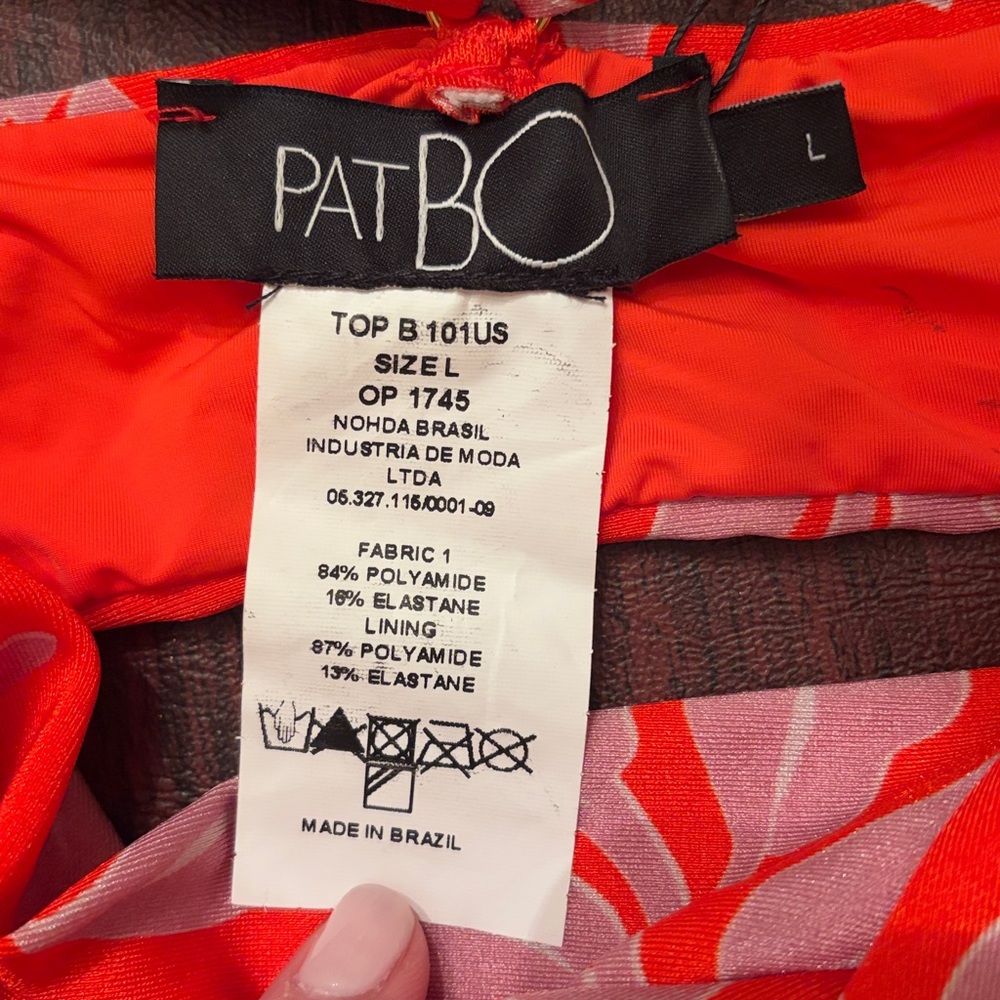 PatBO Red & Pink Floral Ruffle Strap bikini - Picture 9 of 9